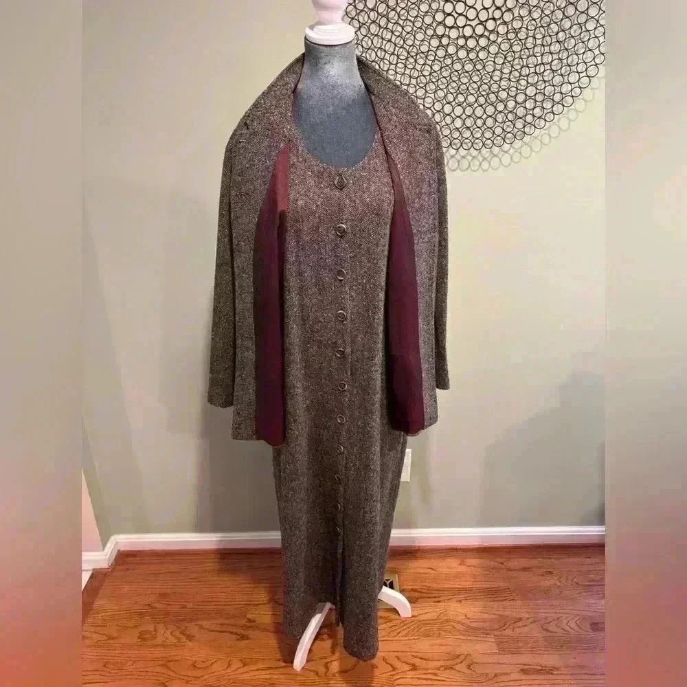 Orvis Blazer - tweed brown burgundy lining -Size Large - Picture 5 of 5
